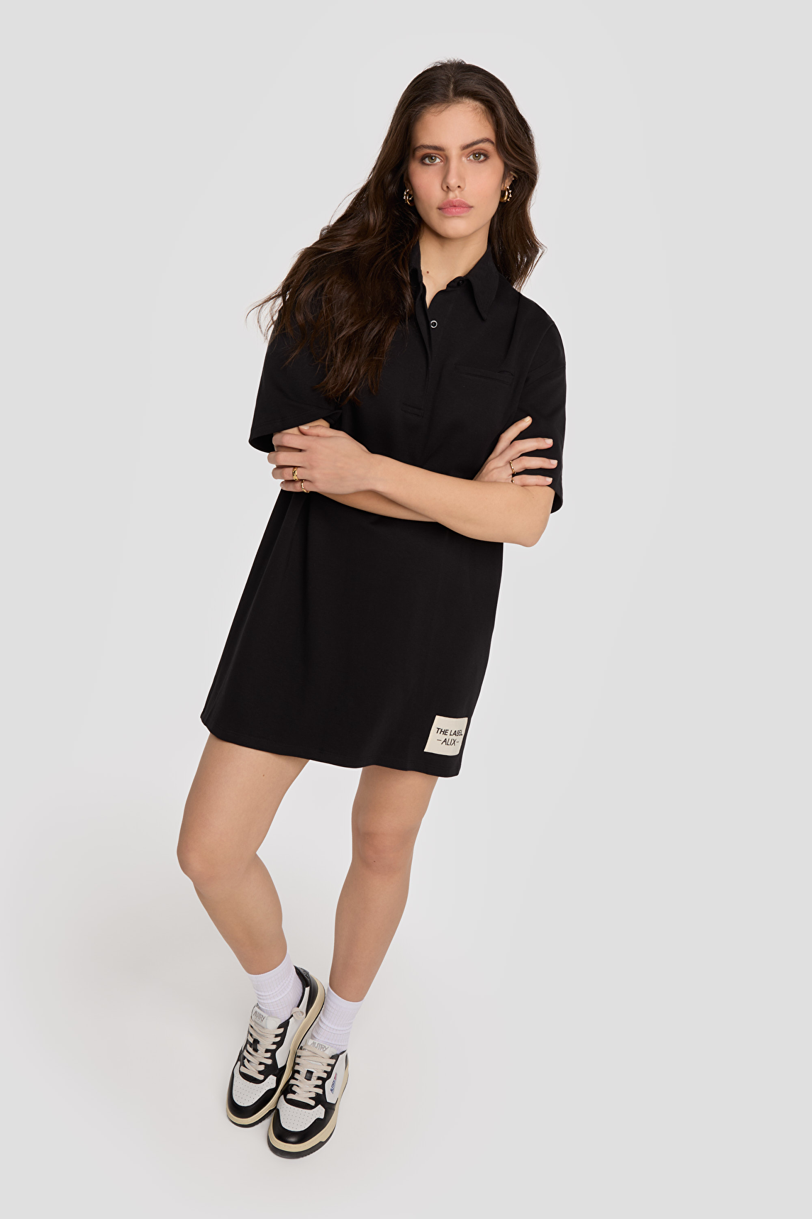 herlipto Polo Pleated Mini Dress ブラック M Dresses