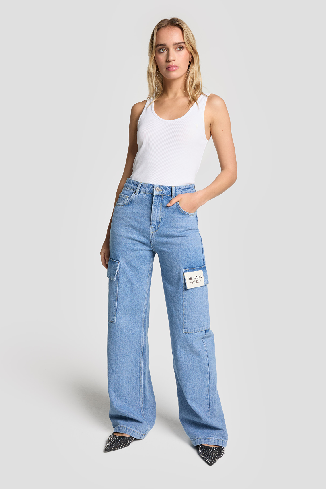 DENIM CARGO PANTS | Alix