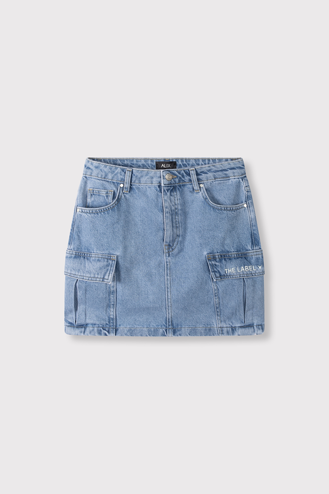 AVANDRESS Les Cargo Denim Mini Skirt カジュアルスカート 어반드레스(AVANDRESS) Les Cargo Denim Mini Skirt YELLOW BLUE