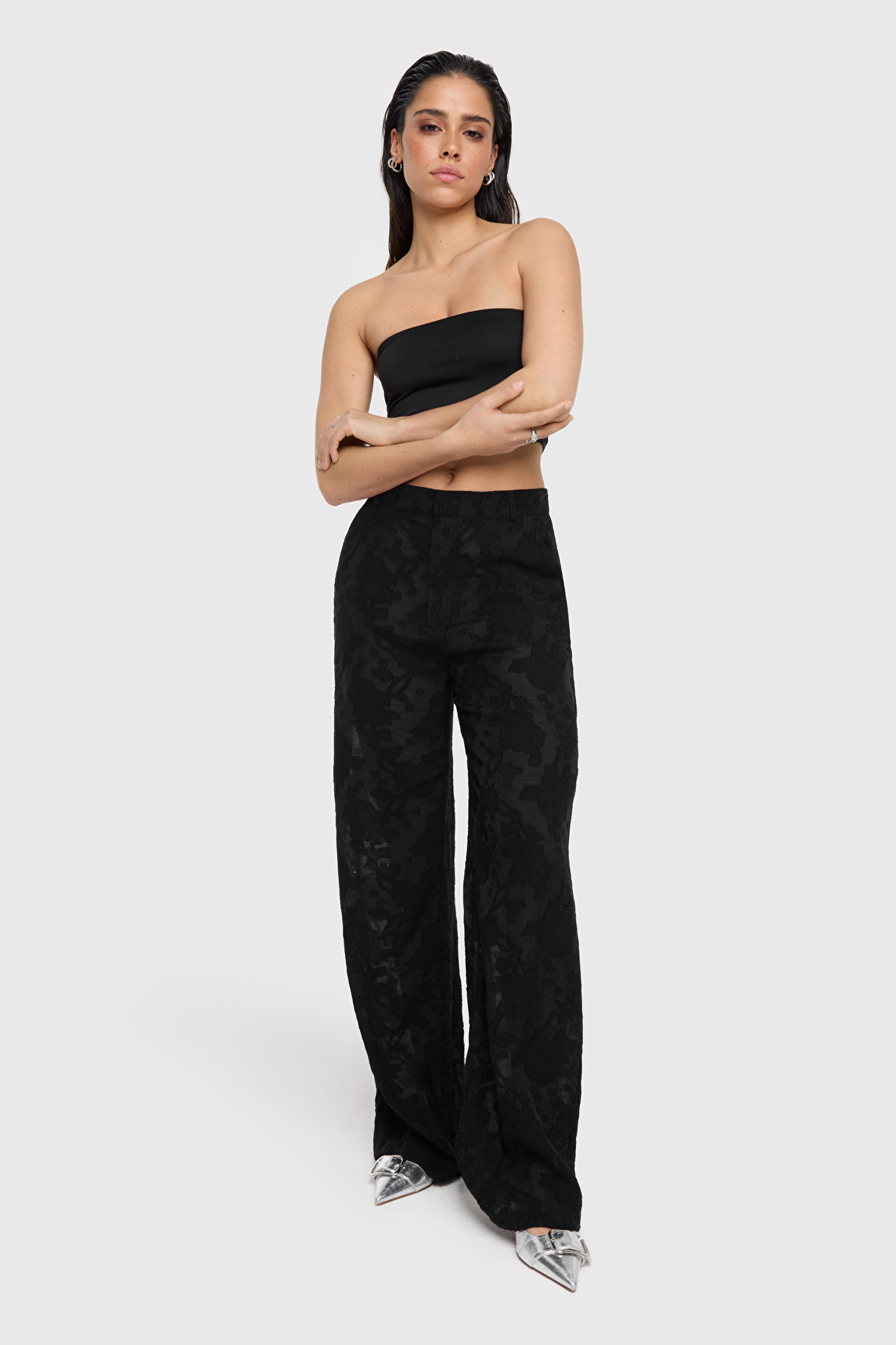 BURN OUT JACQUARD PANTS | Alix