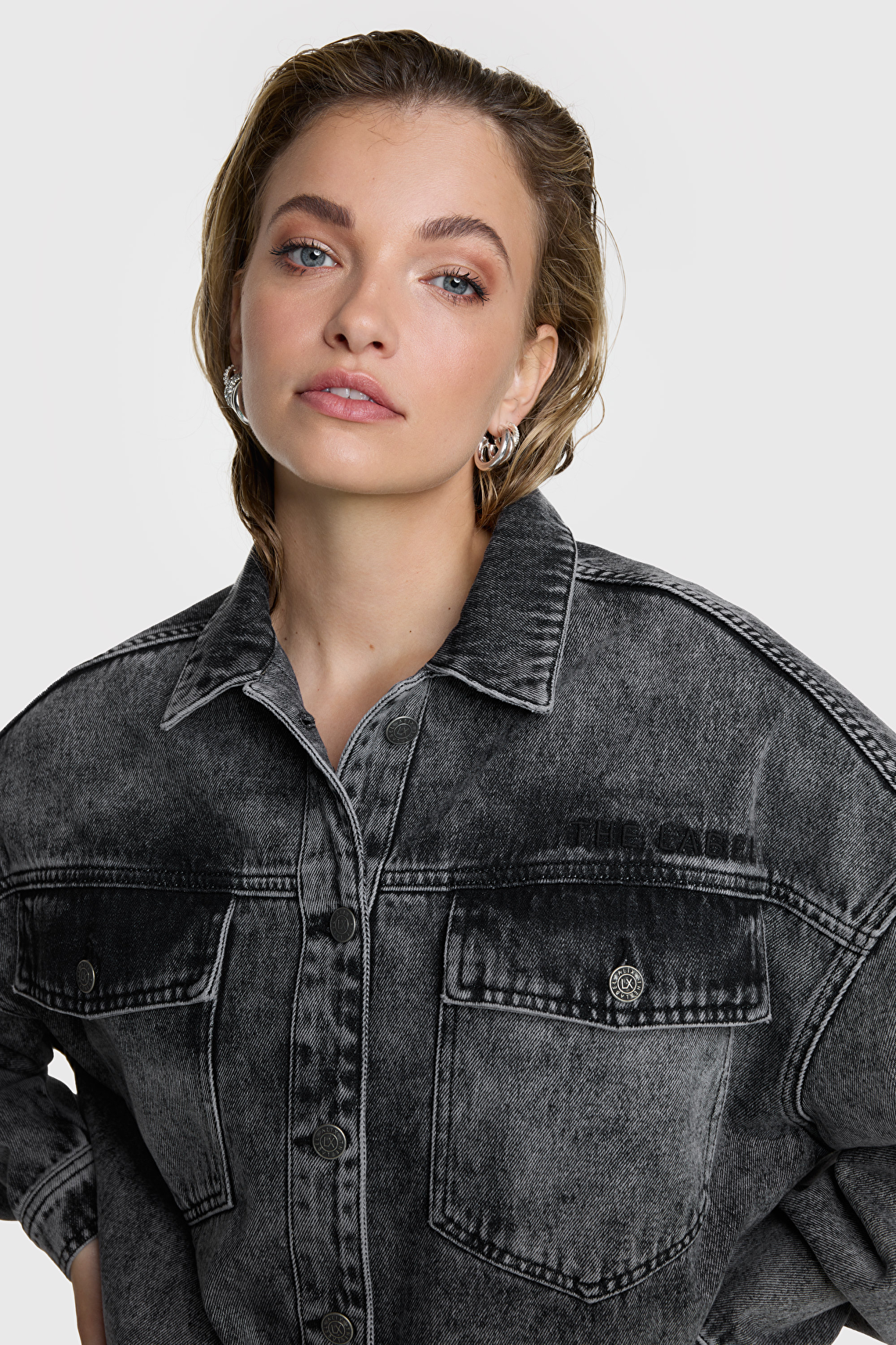 ジャケット・アウター ALEXIA STAM Fringe Hem Denim Jacket S ALEXIA STAM Fringe Hem Denim Jacket S