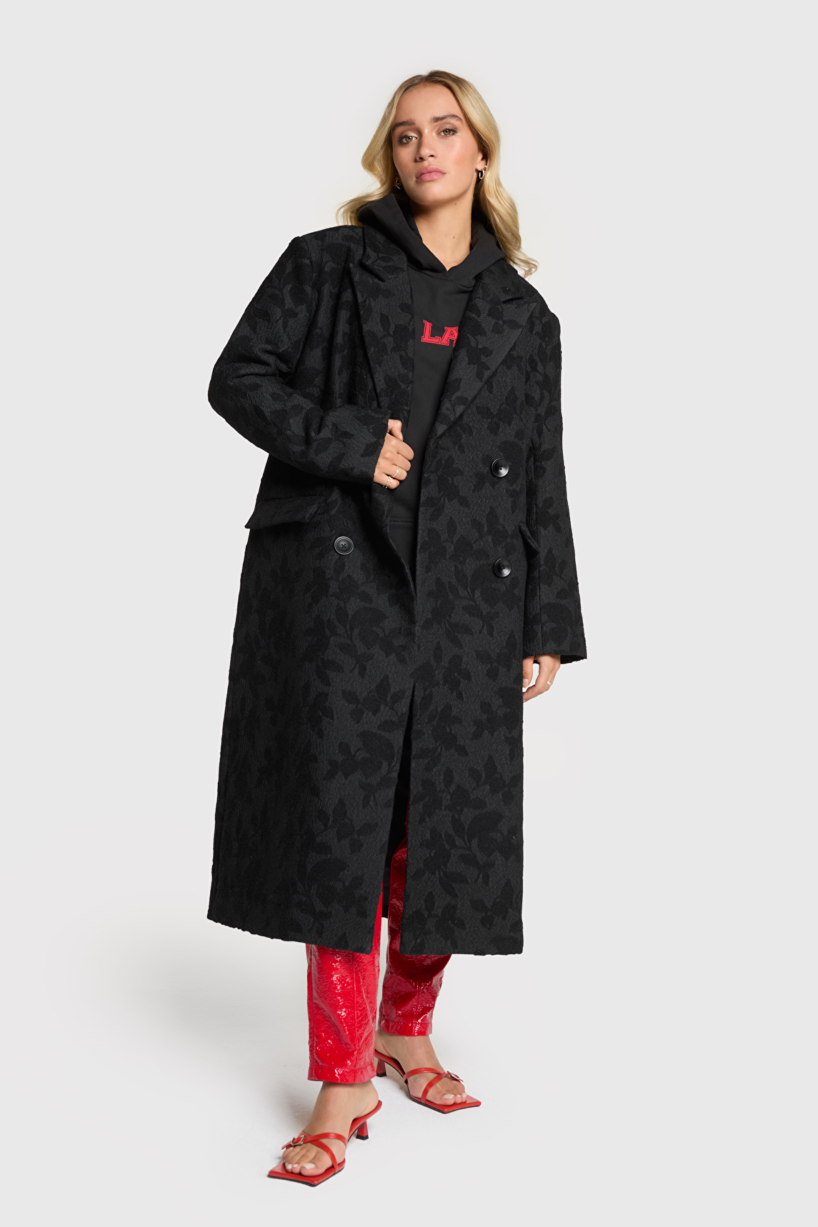 JACQUARD LONG COAT | Alix