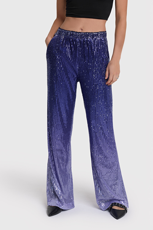 新品タグ付きクラネCHEMICAL LACE SALOPETTEE PANTS Stripe Metallic Stripe Drawstring Ankle Pants | Karen Kane