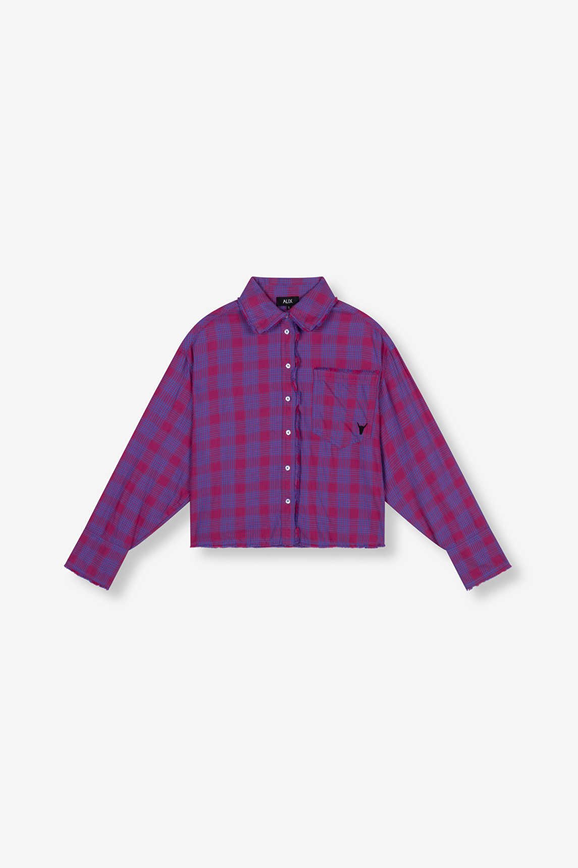トップス BELVET Cropped checkered shirt Pink M dzz11618_pink_xl?w=537&qlt=