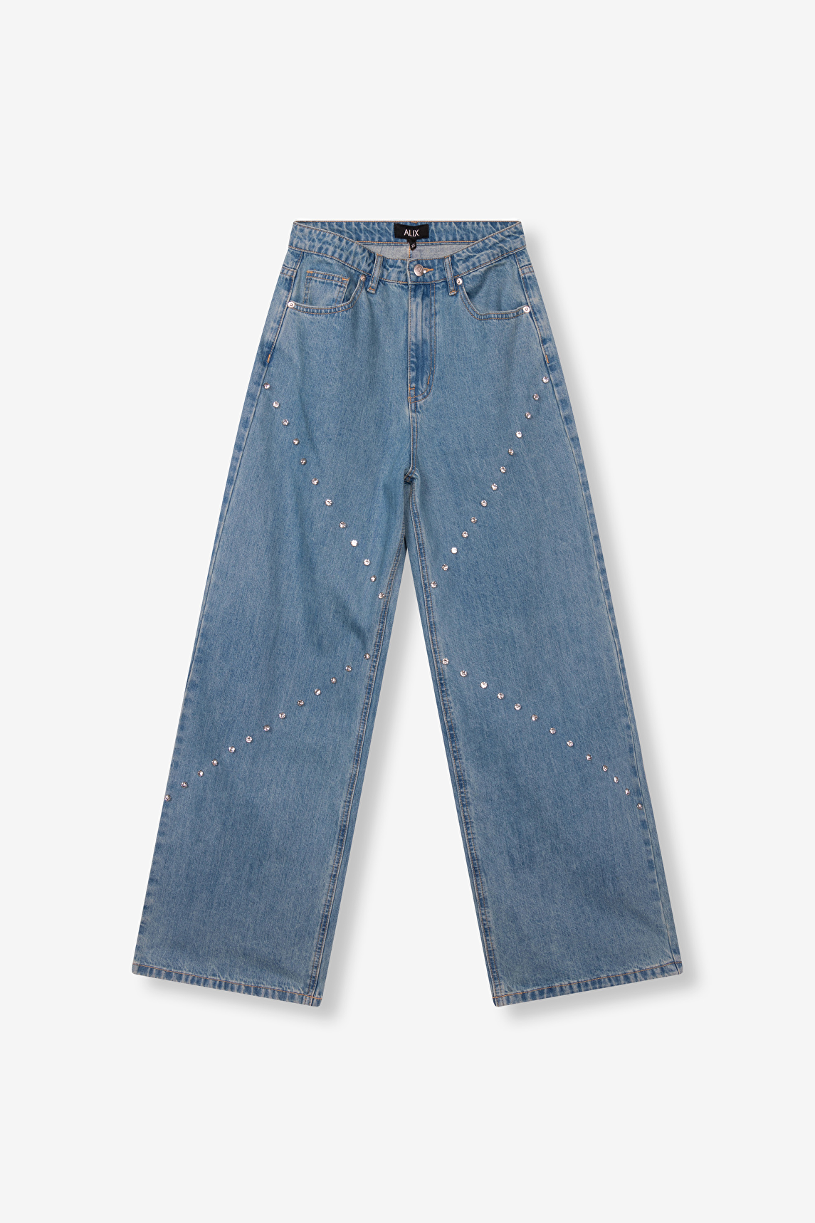 EMBELLISHED DENIM PANTS | Alix