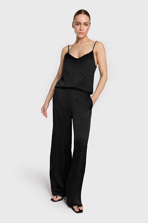 SATIN BEADED PANTS