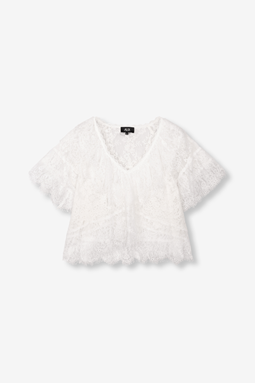 LACE RUFFLE TOP