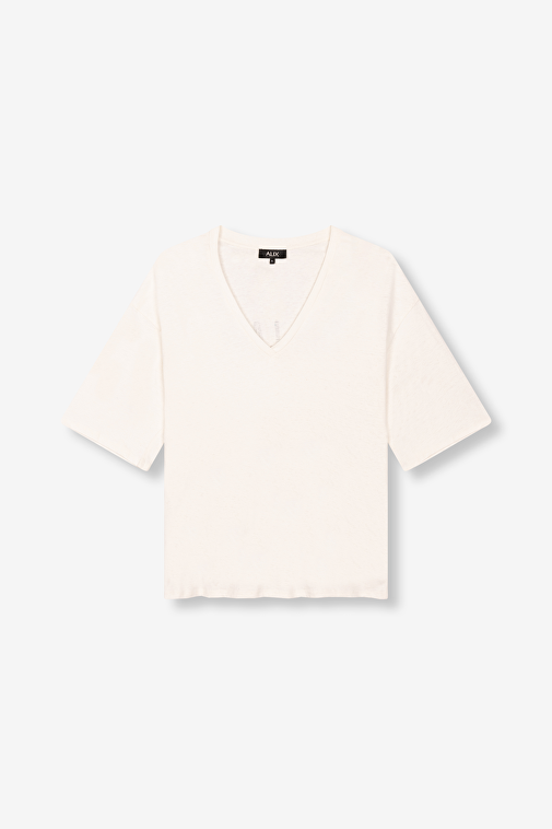V-NECK LINEN T-SHIRT