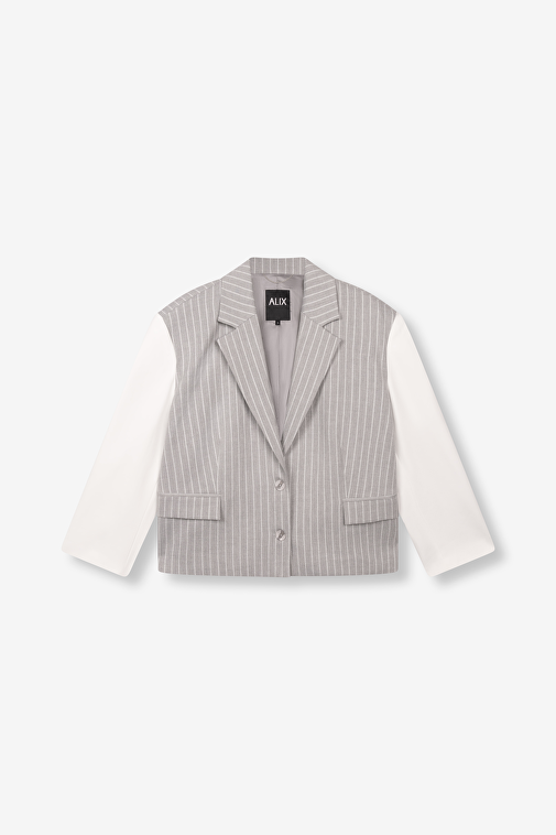 PINSTRIPE CROPPED BLAZER