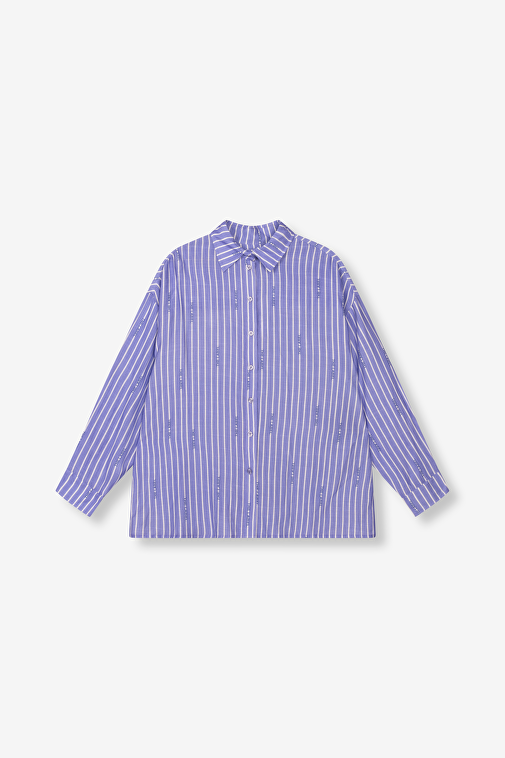 CRINKLED STRIPED BLOUSE