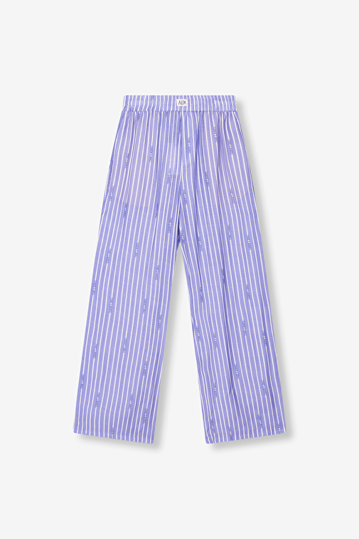 CRINKLED STRIPED PANTS
