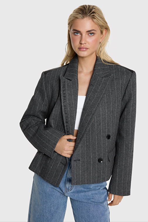 STRIPED CROPPED JACKET