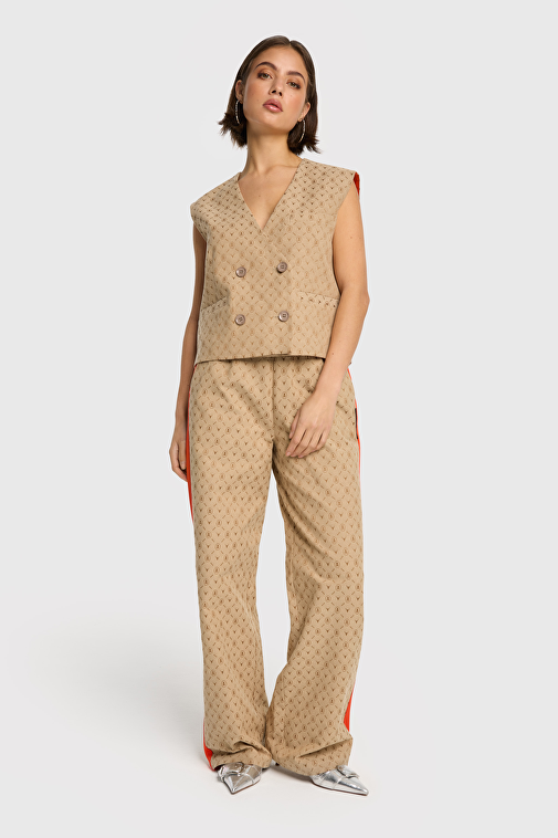 ★E.B.M★ Chin Detail Semi Wide Pants EMP2WPT060 WIDE LEG PANTS | Alix