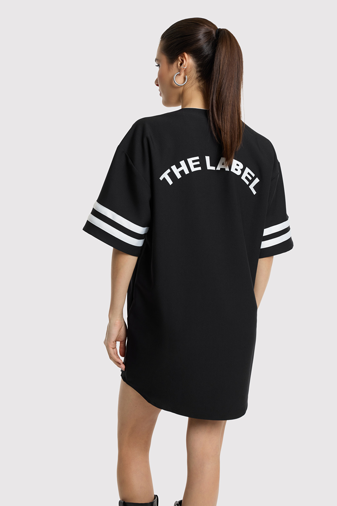 open lace back dress Oversized T Shirt Dress www.saintholiday.com