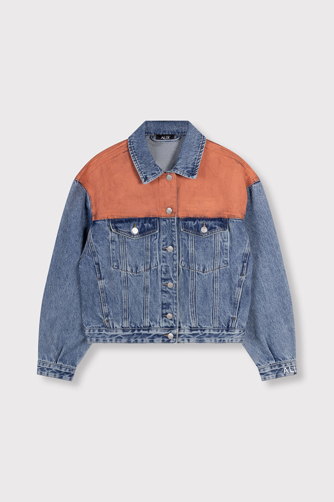 COLOURED BACK YOKE DENIM JACKET | Alix