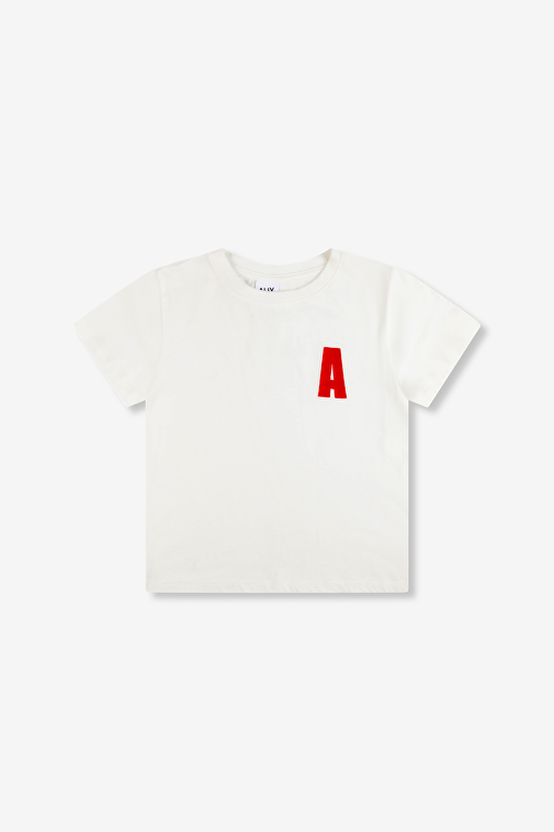 KIDS A EMBROIDERY T-SHIRT